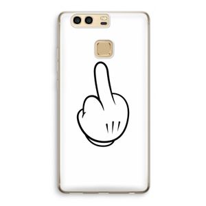 Middle finger white: Huawei P9 Transparant Hoesje