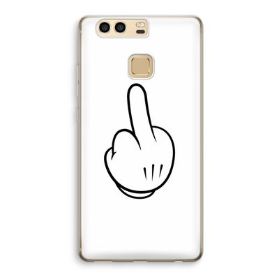 Middle finger white: Huawei P9 Transparant Hoesje