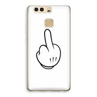 Middle finger white: Huawei P9 Transparant Hoesje