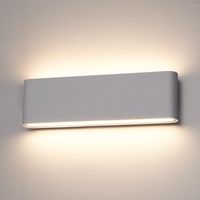 Dallas XL dimbare LED wandlamp - 3000K warm wit - 24 Watt - Up & down light - IP54 voor binnen en buiten - Tweezijdige muurlamp - Grijs voor binnen e