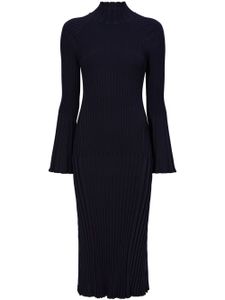 Proenza Schouler robe mi-longue nervurée à col roulé - Bleu