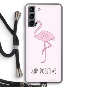 Pink positive: Samsung Galaxy S21 Transparant Hoesje met koord
