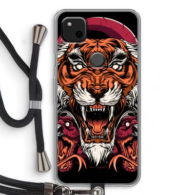 Tiger and Rattlesnakes: Pixel 4a Transparant Hoesje met koord