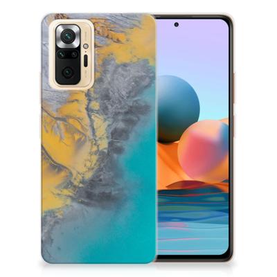 Xiaomi Redmi Note 10 Pro | TPU | Siliconen hoesje | Marble Blue Gold