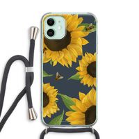 Sunflower and bees: iPhone 11 Transparant Hoesje met koord