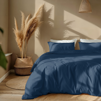 Dekbedovertrek Effen 240x200 Cm Navy Verkoelend Presence - Dekbed-Discounter.nl