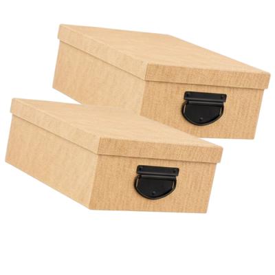 Spullen Opbergdoos box - 2x - goudgeel - 28 x 20 x 11 cm - Karton - Diverse toepassingen Spullen Opbergdoos box - 2x - goudgeel - 28 x 20 x 11 cm - Karton - Diverse toepassingen