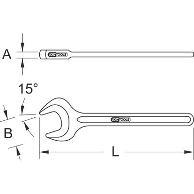 KS Tools 9637165 963.7165 Enkelvoudige steeksleutel Sleutelbreedte (metrisch) 25 mm