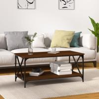 Salontafel 100x50x45 cm bewerkt hout en ijzer bruineikenkleur