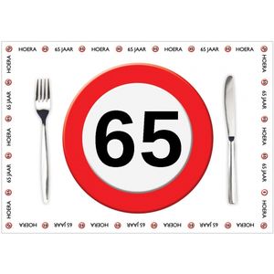 10 placemats 65 jaar van papier   -