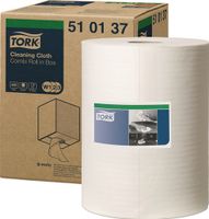 Tork Poetsdoek | L380xB320ca. mm | wit | 1 laags | wiel | 1 stuk - 510137 510137