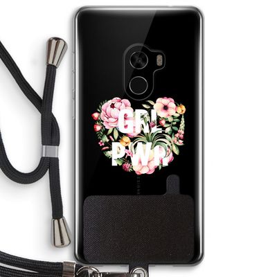 GRL PWR Flower: Xiaomi Mi Mix 2 Transparant Hoesje met koord
