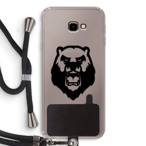 Angry Bear (black): Samsung Galaxy J4 Plus Transparant Hoesje met koord