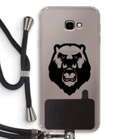 Angry Bear (black): Samsung Galaxy J4 Plus Transparant Hoesje met koord