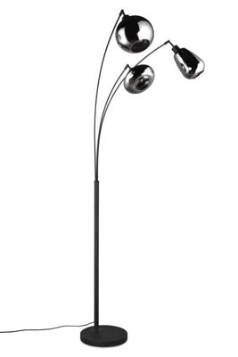 Trio Staande vloerlampLumina zwart armatuur met chroom glas - 417000332