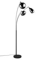 Trio Staande vloerlampLumina zwart armatuur met chroom glas - 417000332