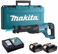 Makita djr186rte 18v accu reciprozaag | 5,0 ah accu (2 st), snellader, koffer
