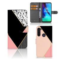 Motorola Moto G Pro | Book Case | Zwart Roze Vormen