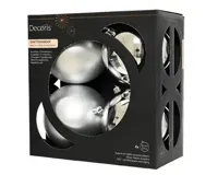Decoris kerstballenset plastic d10cm 4st zilver