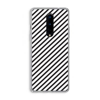 Strepen zwart-wit: OnePlus 8 Transparant Hoesje