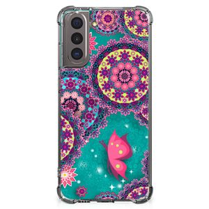 Samsung Galaxy S21 Back Cover Cirkels en Vlinders