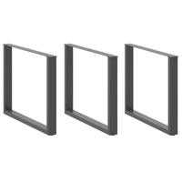 Eettafelpoten 3 st U-vormig 100x(72-73) cm staal antraciet