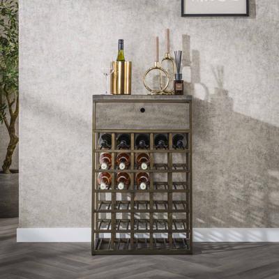 LifestyleFurn Wijnkast 'Dishon' Antiek Brass, Met 30 flessen
