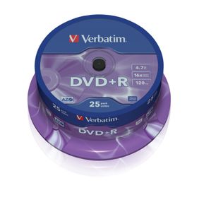 Verbatim DVD recordable DVD+R, spindel van 25 stuks