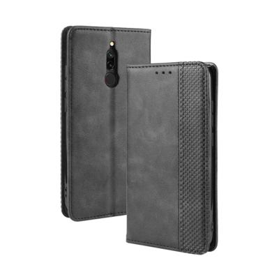 Voor Xiaomi Redmi 8 magnetische Buckle retro Crazy Horse textuur horizontale Flip lederen draagtas met houder & kaartsleuven & fotolijstjes (zwart)