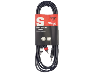 Stagg SYC6/MPSB2CM E Y-kabel 3,5mm jack M naar RCA M 6m