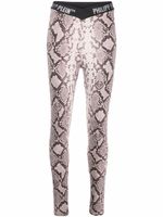 Philipp Plein legging à imprimé peau de serpent - Marron - thumbnail