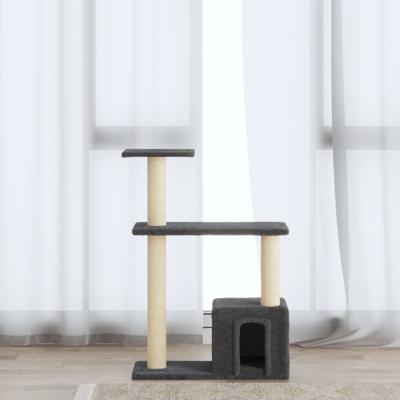VidaXL Kattenmeubel met sisal krabpalen 70 cm donkergrijs