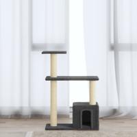 VidaXL Kattenmeubel met sisal krabpalen 70 cm donkergrijs
