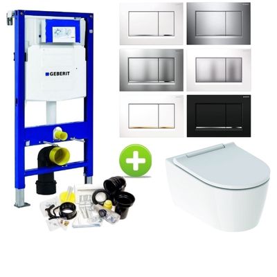 Geberit UP320 Toiletset set69 ONE Rimless Diepspoel Turboflush Wit met Sigma 30 drukplaat