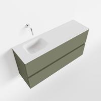 Toiletmeubel Mondiaz Ada | 100 cm | Meubelkleur Army | Lex wastafel Talc Links | Zonder kraangat
