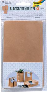 Folia papieren zak, 100 x 55 x 175 mm, pak van 15 stuks, kraft