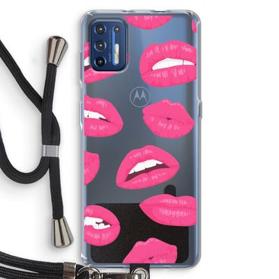 Bite my lip: Motorola Moto G9 Plus Transparant Hoesje met koord
