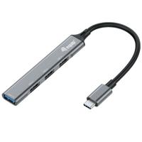 USB-HUB-C 4 Poorten Equip 12896107101 Aluminium