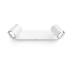 Philips Lighting Hue LED-plafondlamp voor badkamers 871951434087900 Hue White Amb. Adore Spot 2 flg. weiß 2x350lm inkl. Dimmschalter GU10 10 W