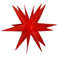 Svenska Living Kerstster - verlicht - papier - rood - 60cm - met timer - op batterij   - - thumbnail