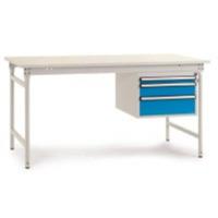 Manuflex BB5267.0002 Compleet bijzettafel basis stationair met kunststof plaat + behuizing onderbouw, bxdxh: 1000 x 800 x 780 mm Grijs-wit (RAL 7035)