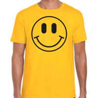 Verkleed T-shirt voor heren - smiley - geel - carnaval - foute party - feestkleding