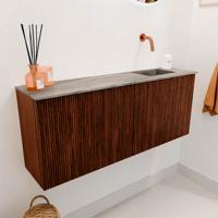 Toiletmeubel Mondiaz Joya Dlux | 100 cm | Meubelkleur Ruby | Faye wastafel Oza Wasbak Rechts | Zonder kraangat(en)