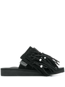 Suicoke slippers à détails de franges - Noir