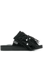 Suicoke slippers à détails de franges - Noir