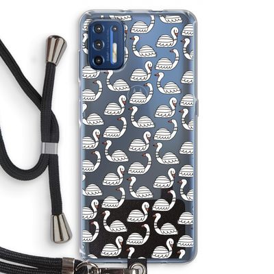 Zwanen: Motorola Moto G9 Plus Transparant Hoesje met koord