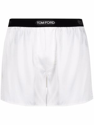 TOM FORD boxer à taille à logo - Blanc