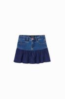 Jeans minirok met stippen en ruches - BLUE - 11/12
