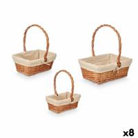 Basket spelset Kipit Natuurlijk Polyester Katoen vlechtwerk 3 Onderdelen (8 Stuks)