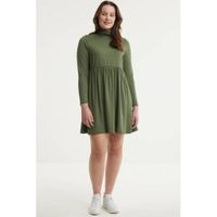 Simply Be jurk met plooien donkergroen - thumbnail